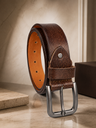 ZOLO HIDE Premium Handpainted Brown Leather Belt for Men | Elegant Casual & Formal Wear