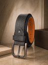 ZOLO HIDE Premium Handpainted Black Leather Belt for Men | Elegant Casual & Formal Wear