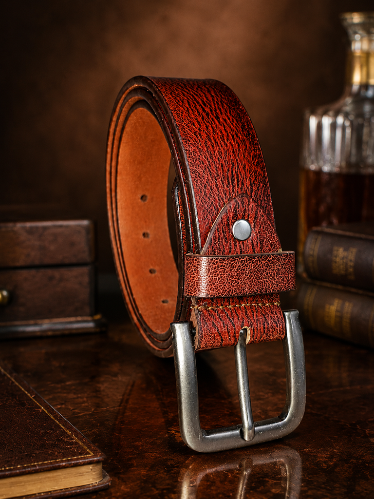 ZOLO HIDE Premium Handpainted Tan Leather Belt for Men | Elegant Casual & Formal Wear (28)