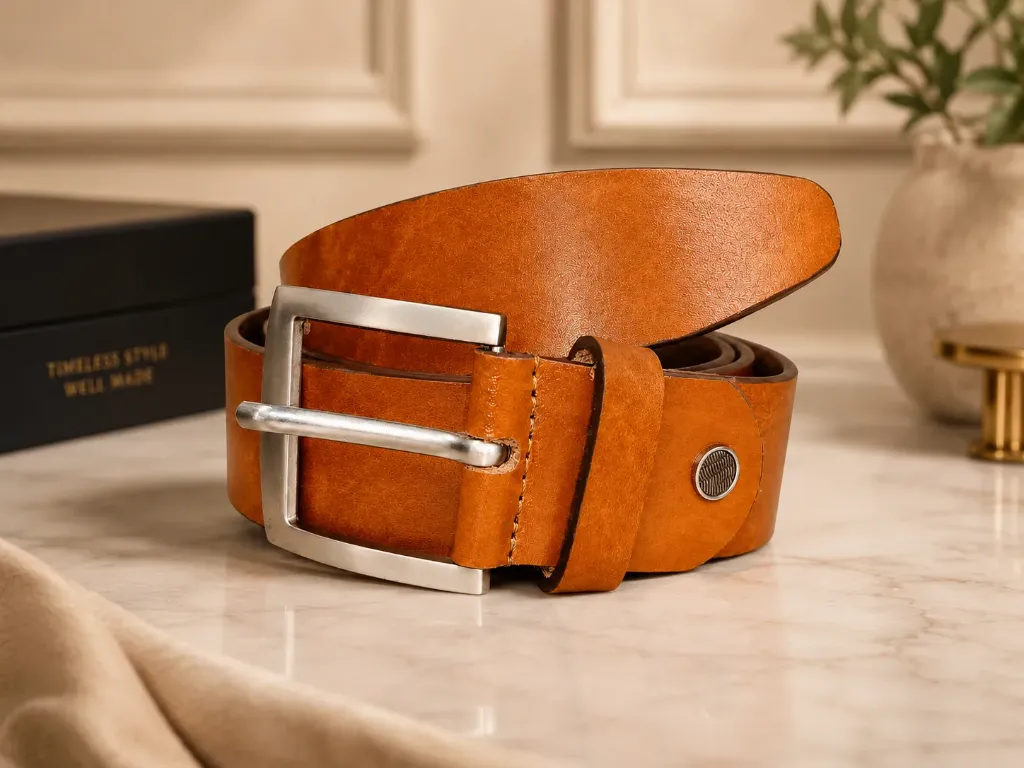 Vintage Tan Genuine Leather Belt