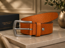 Luxury Animal Print Leather Belt with Metal Buckle